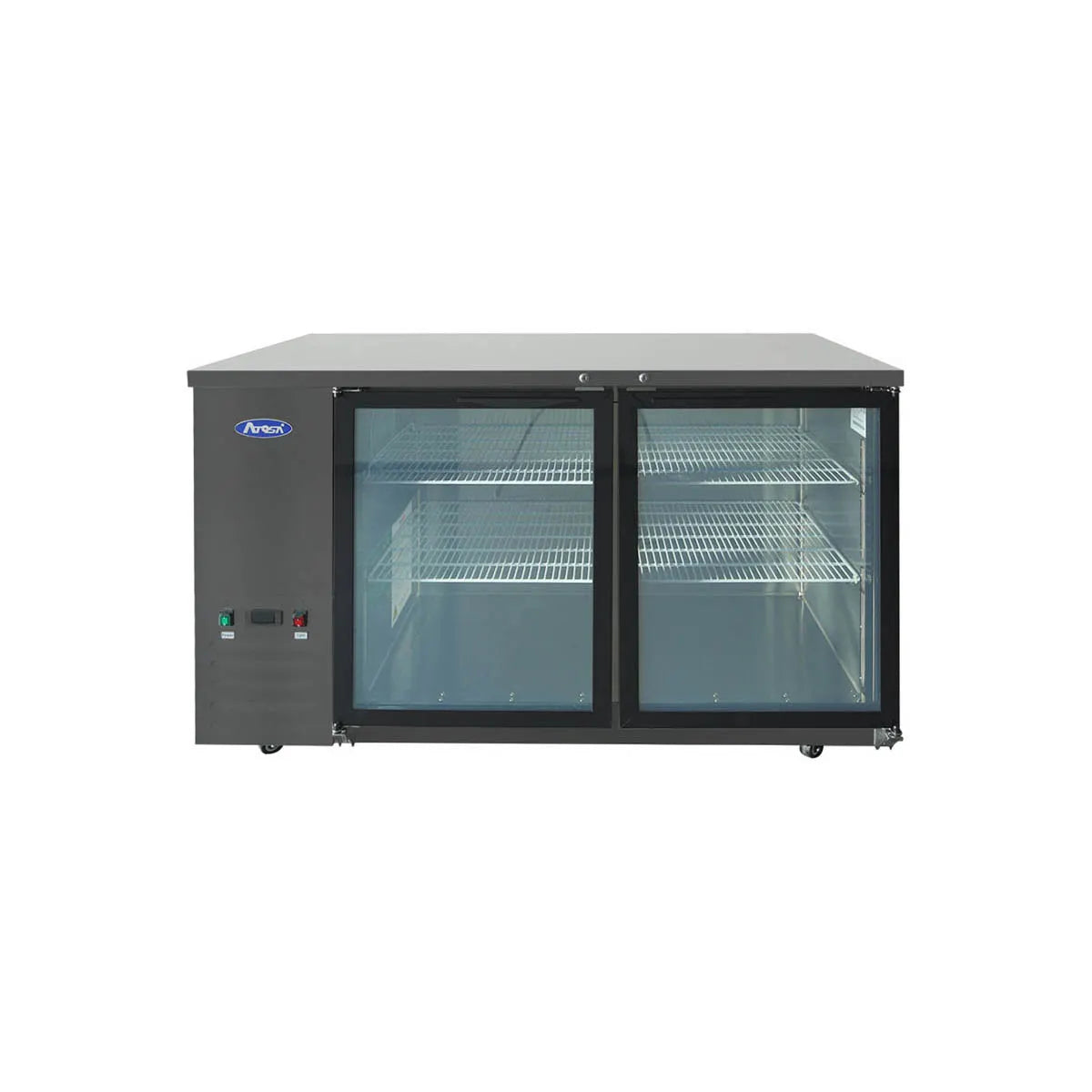 New Atosa SBB59GGRAUS2 59" Back Bar Cooler w/ Glass Door Shallow Depth - Black