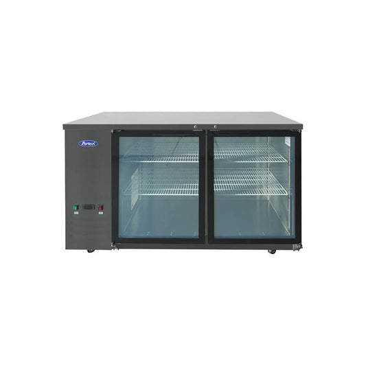 New Atosa SBB59GGRAUS2 59" Back Bar Cooler w/ Glass Door Shallow Depth - Black