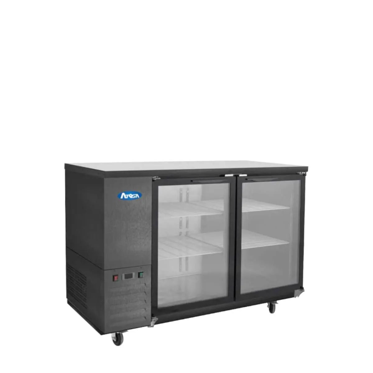 New Atosa SBB59GGRAUS2 59" Back Bar Cooler w/ Glass Door Shallow Depth - Black
