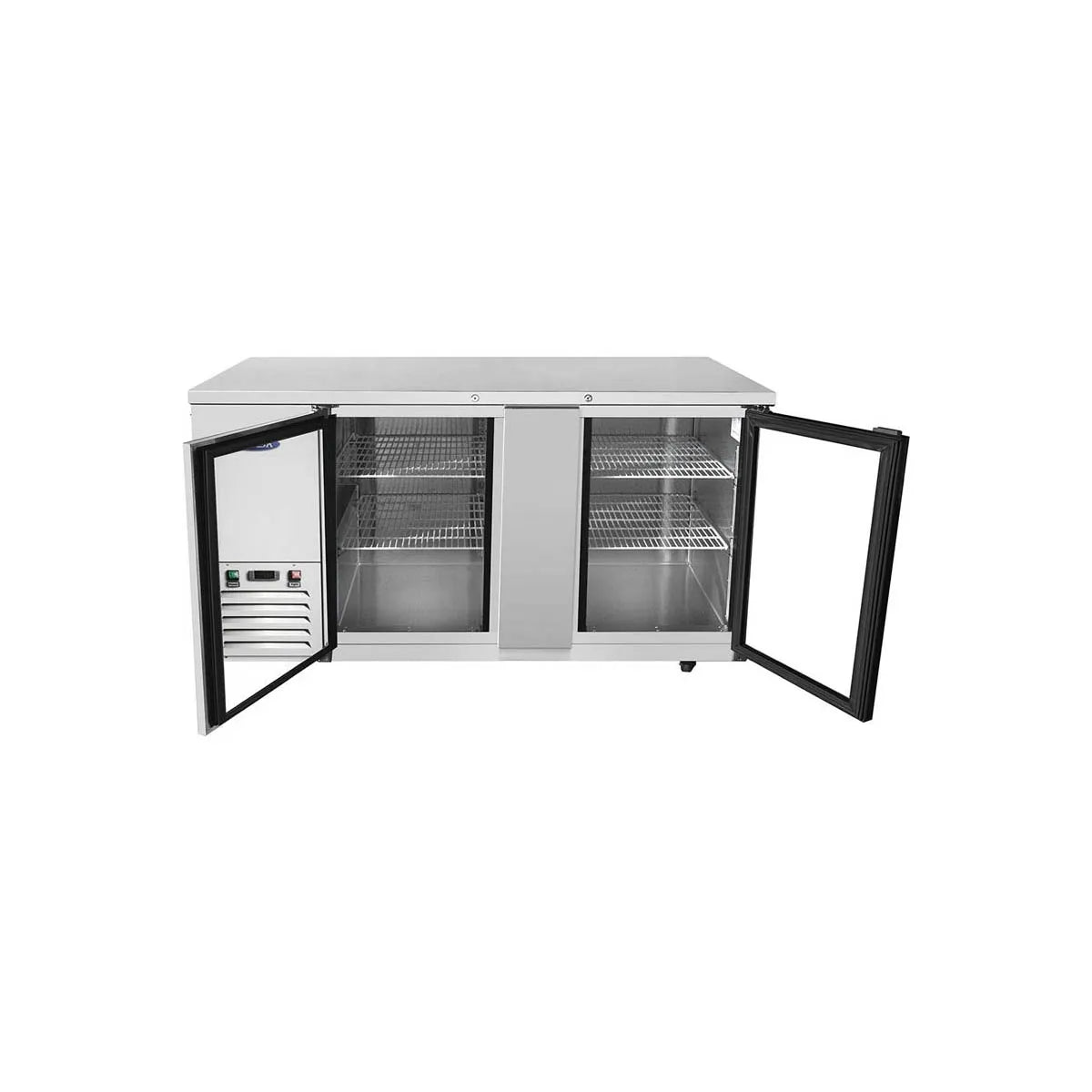 New Atosa SBB69GGRAUS1 69" Back Bar Cooler w/ Glass Door Shallow Depth Stainless Steel