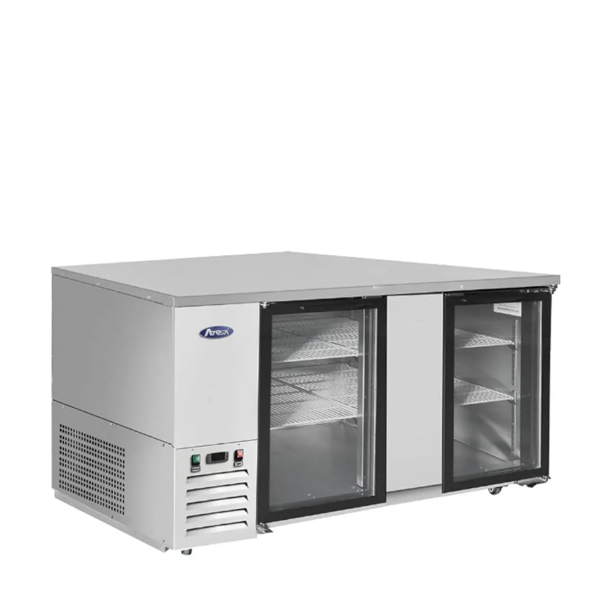 New Atosa SBB69GGRAUS1 69" Back Bar Cooler w/ Glass Door Shallow Depth Stainless Steel