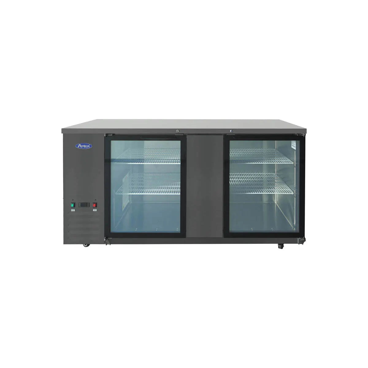 New Atosa SBB69GGRAUS2 69" Back Bar Cooler w/ Glass Door Shallow Depth - Black