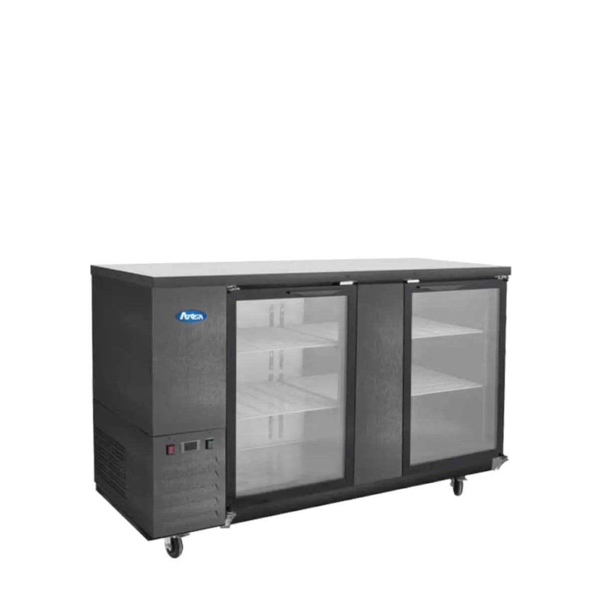 New Atosa SBB69GGRAUS2 69" Back Bar Cooler w/ Glass Door Shallow Depth - Black