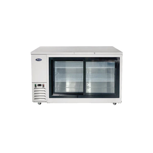 New Atosa SBB69SGGRAUS1 69" Back Bar Cooler w/ Sliding Glass Door Shallow Depth Stainless Steel