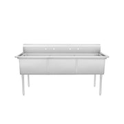 New Atosa SS2424F31N 77" Three Compartment Sink, 24" x 24" Bowls