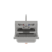 New Atosa SH17 17" Stainless Hand Sink w/ Wrist Blade Handle & 8" Backsplash