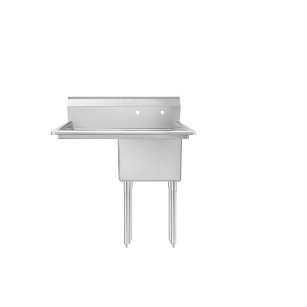 New Atosa SS1818D11L18 38-1/2" One Compartment Sink w/ Left Drainboard, 18" x 18" Bowl