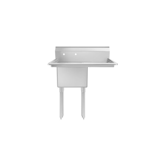 New Atosa SS1818D11R18 38-1/2" One Compartment Sink w/ Right Drainboard, 18" x 18" Bowl