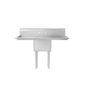New Atosa SS2424F11D24 72" One Compartment Sink w/ Dual Drainboards, 24" x 24" Bowl