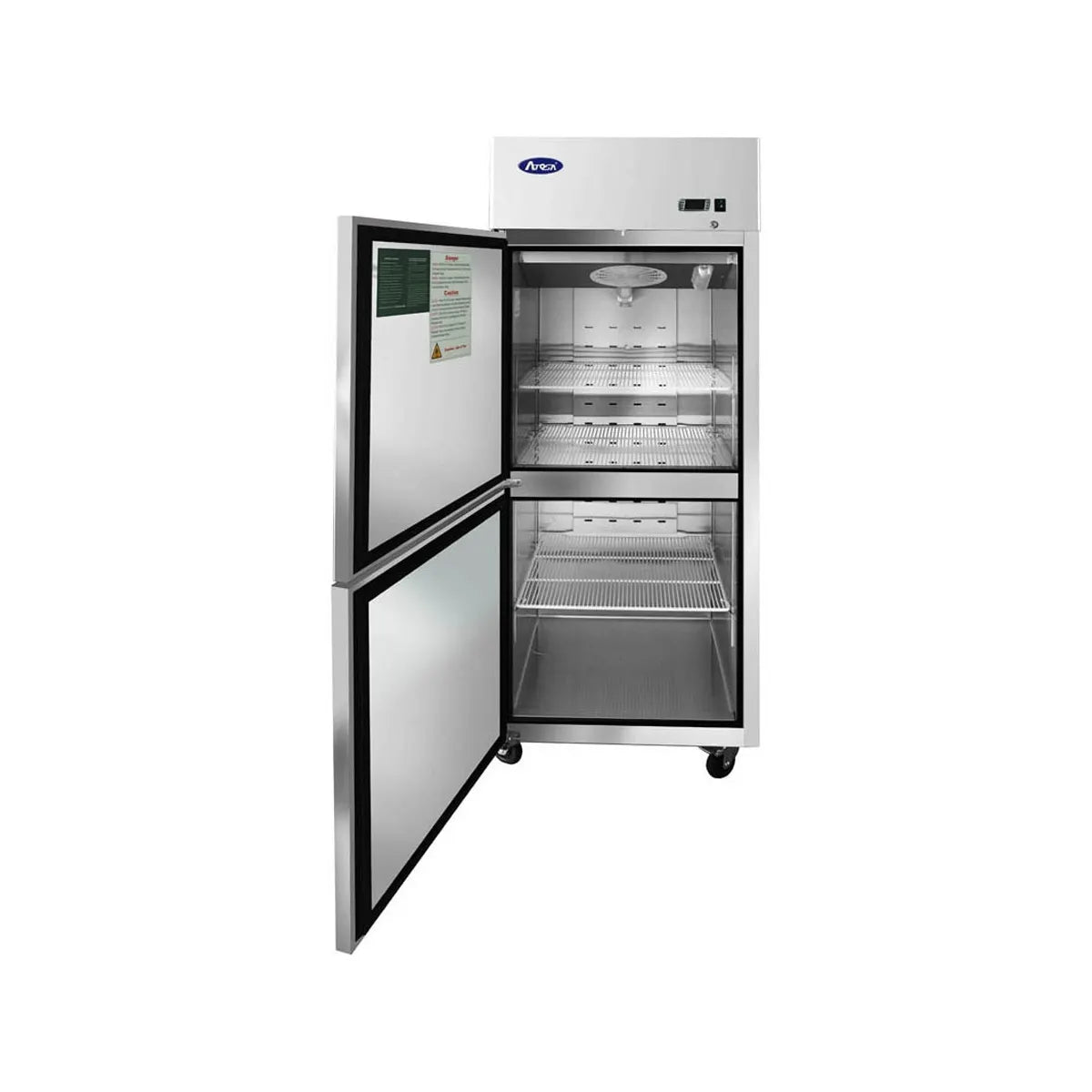 New Atosa MBF8007GRL Top Mount (2) Divided Door Reach-In Freezer - Left Hinged