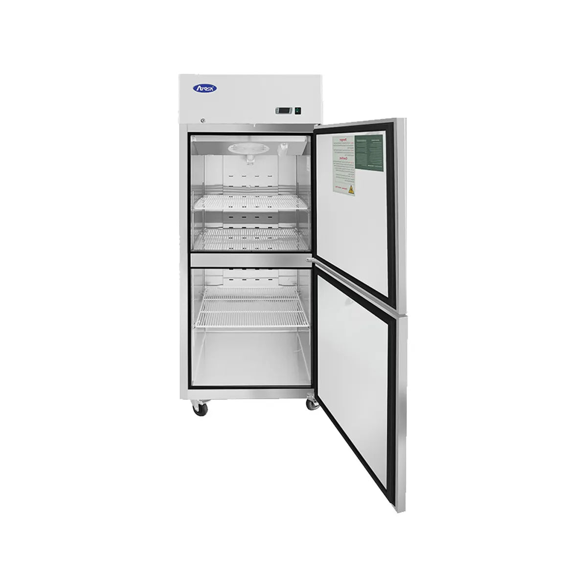 New Atosa MBF8007GR Top Mount (2) Divided Door Reach-In Freezer