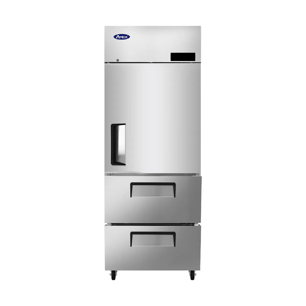 New Atosa MBF8021GR Top Mount 1-Section (1) Top Door/(2) Bottom Drawers Reach-In Freezer