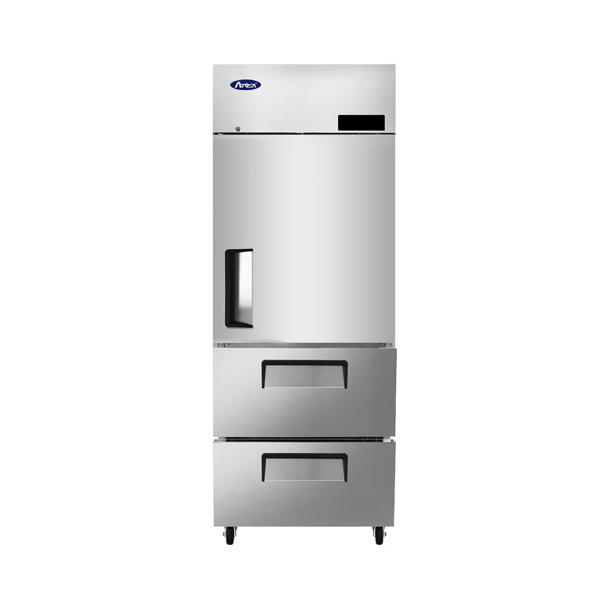 New Atosa MBF8022GR Top Mount (1) Top Door/(2) Bottom Drawers Reach-In Refrigerator