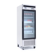 New Atosa MCF8705GRL Bottom Mount (1) Glass Door Refrigerator - Left - Hinged - Falcon Restaurant Supply - 1