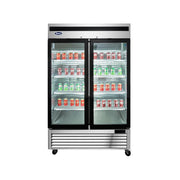 New Atosa MCF8707GR Bottom Mount (2) Glass Door Merchandiser Refrigerator