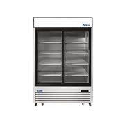 New Atosa MCF8709GR Bottom Mount (2) Sliding Glass Door Refrigerator