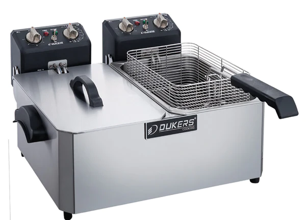 New Dukers - DCF10ED, Two 10lbs Basket Electric Countertop Deep Fryer