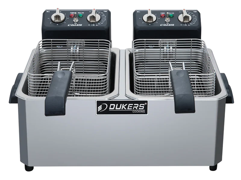 New Dukers - DCF10ED, Two 10lbs Basket Electric Countertop Deep Fryer