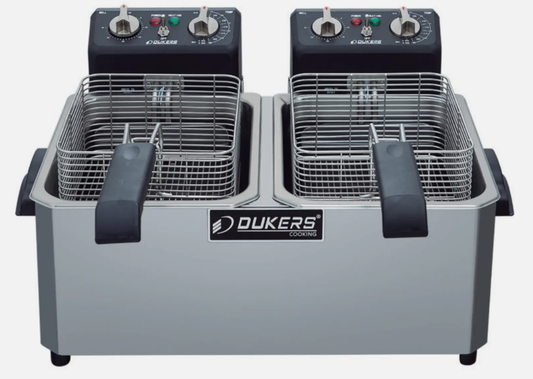 Dukers - DCF7ED, 14lb Two Basket Electric Countertop Deep Fryer