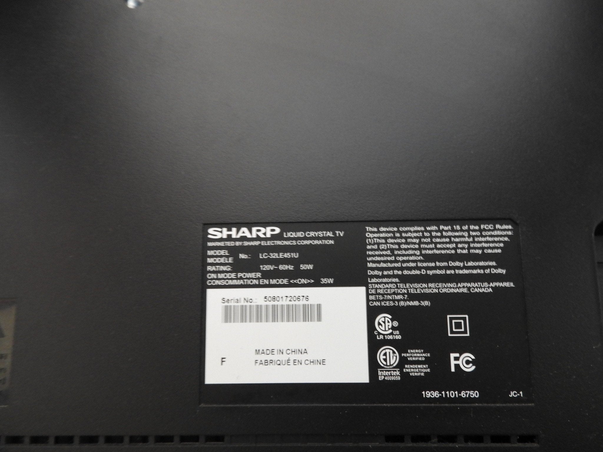Used Sharp 32" HDMI TV - Falcon Restaurant Supply - 5