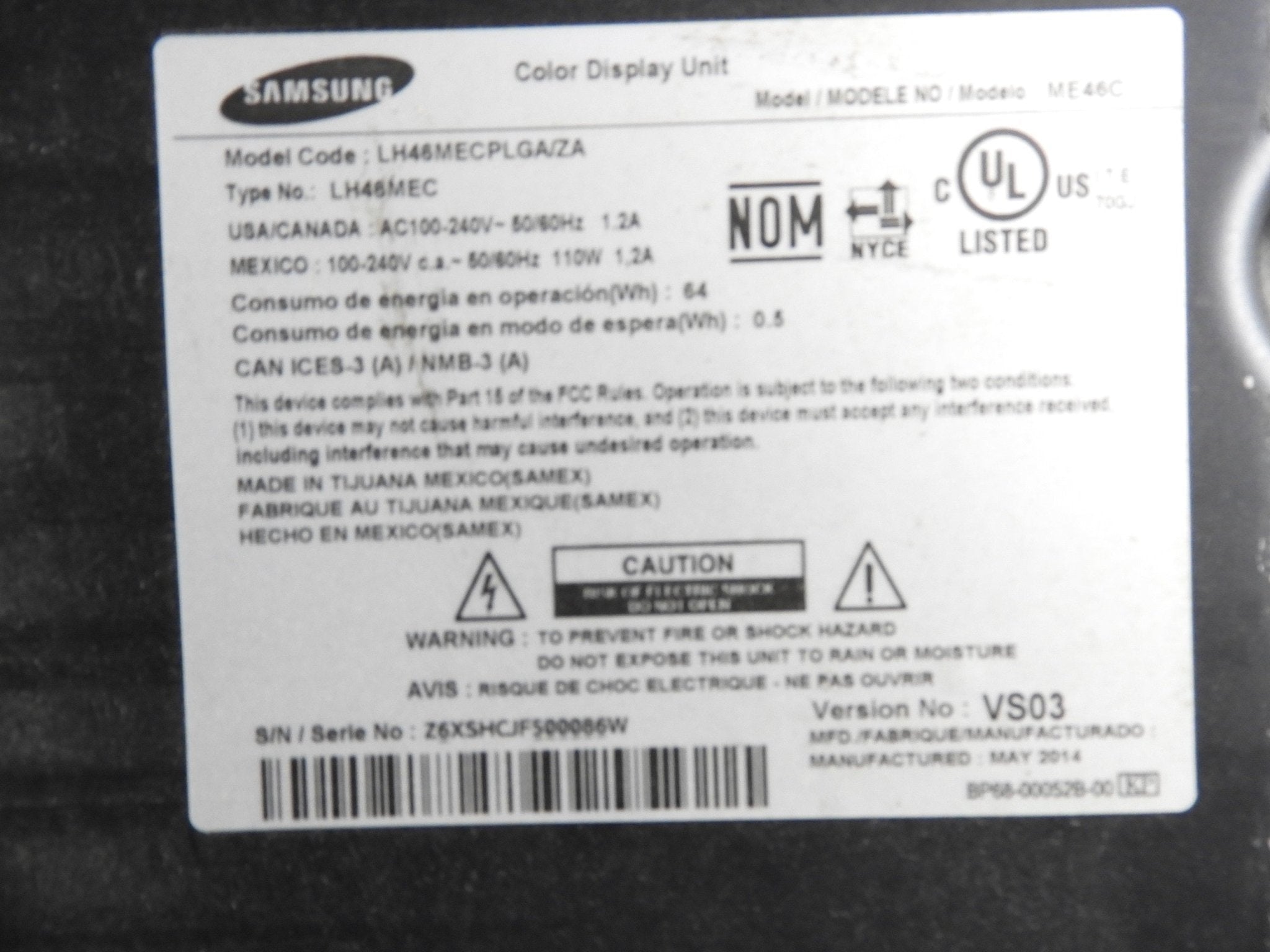 Used Samsung LH46MECPLGA/ZA 46" Digital Commercial Signage Display - Falcon Restaurant Supply - 2