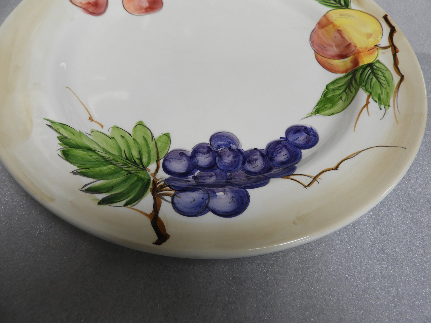 11" CRATE & BARREL BY ANCORA HAND PAINTED DINNER PLATE ITALY