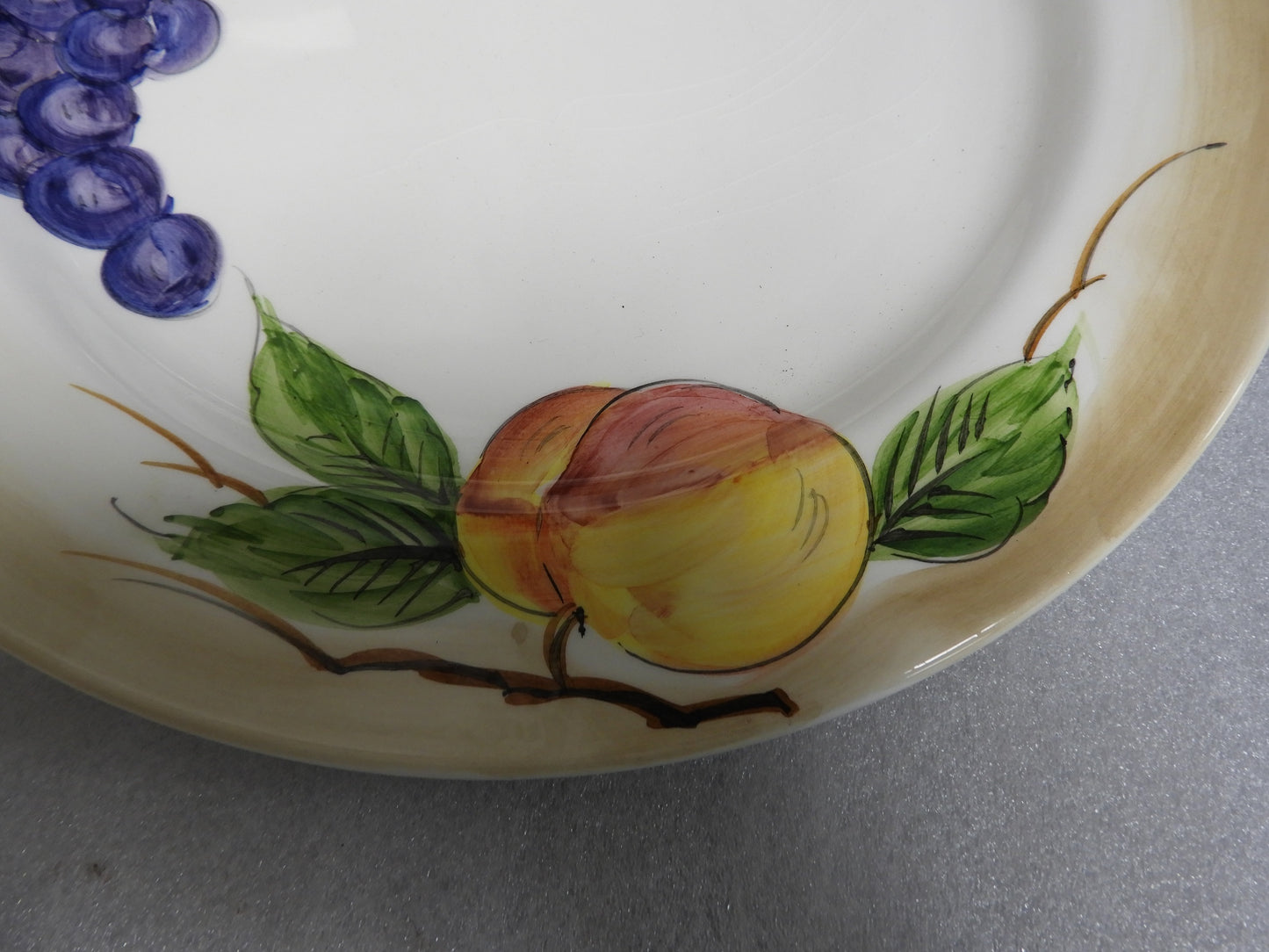 11" CRATE & BARREL BY ANCORA HAND PAINTED DINNER PLATE ITALY