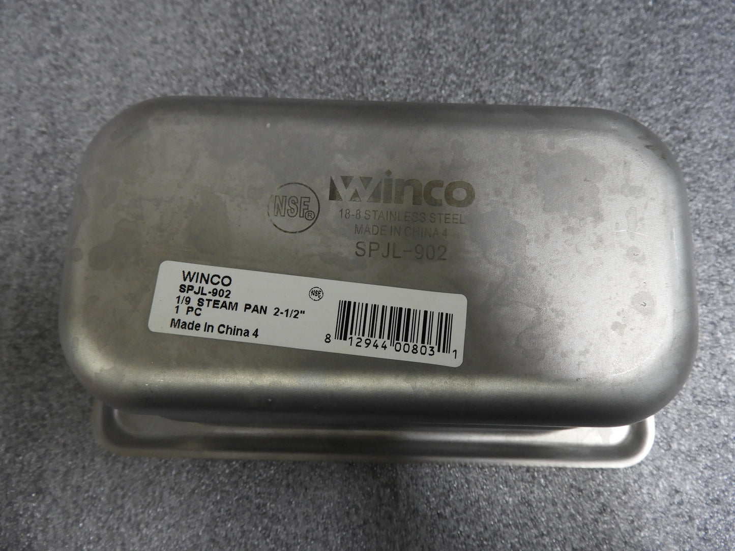 Used Winco SPJL-902 1/9 Size Anti-Jam Stainless Steel Steam Table Food Pan C IP