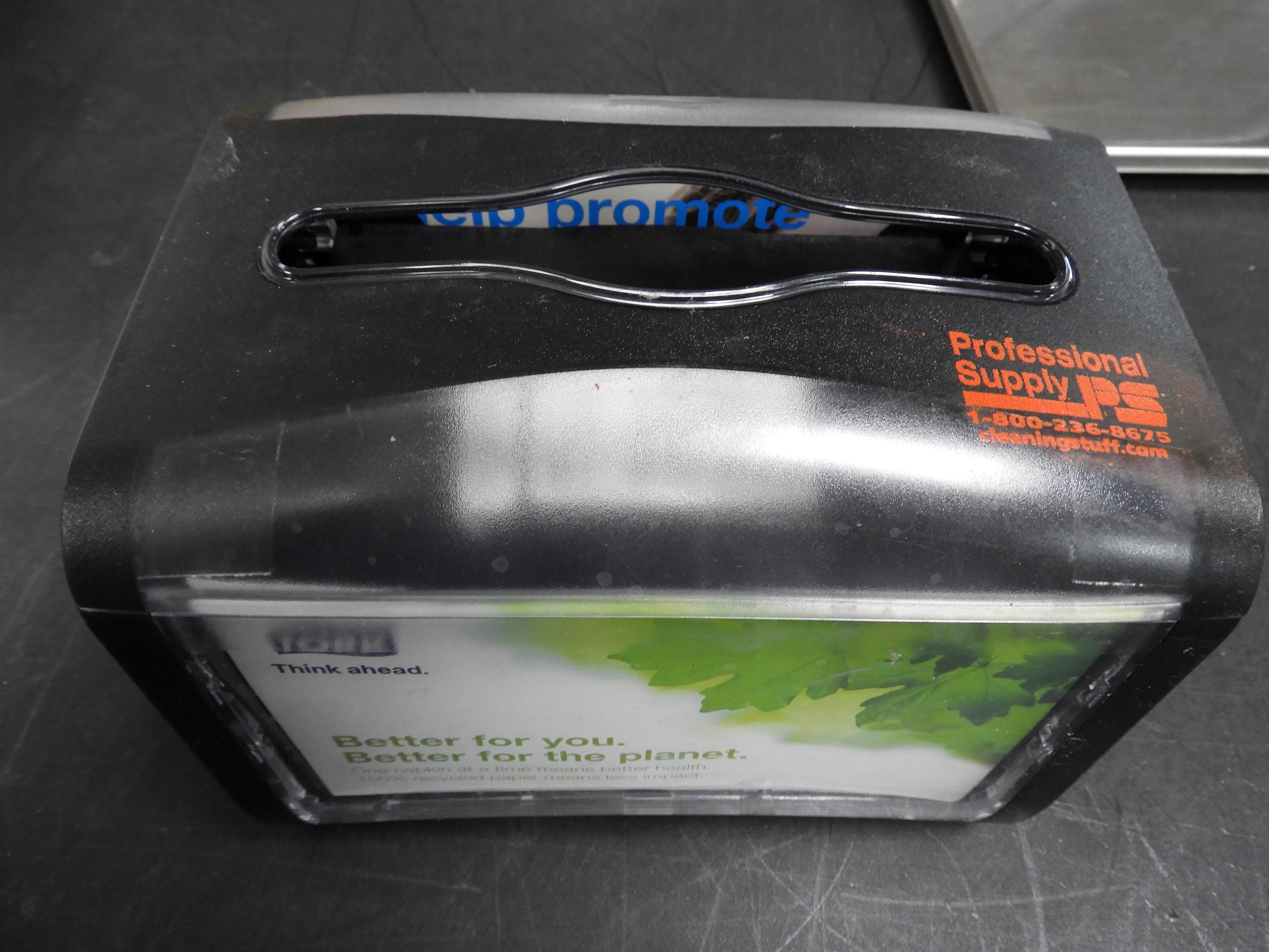 Used Tork Xpressnap Tabletop Napkin Dispenser, 7.9"W x 5.9"D x 6.1"H, Black C IP