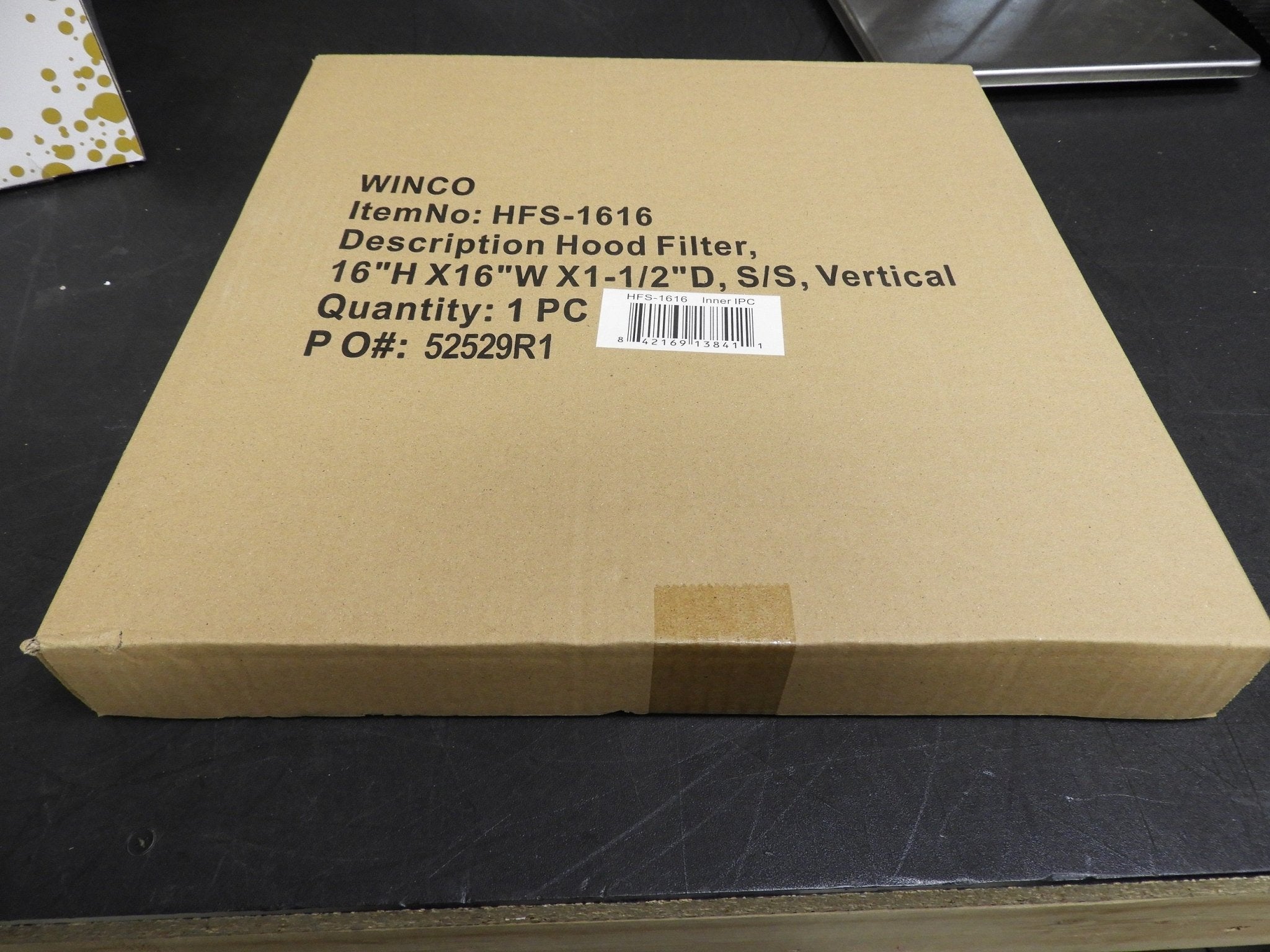 New Winco HFS - 1616 16"x16" Stainless Steel Commercial Hood Filter C IP - Falcon Restaurant Supply - 2