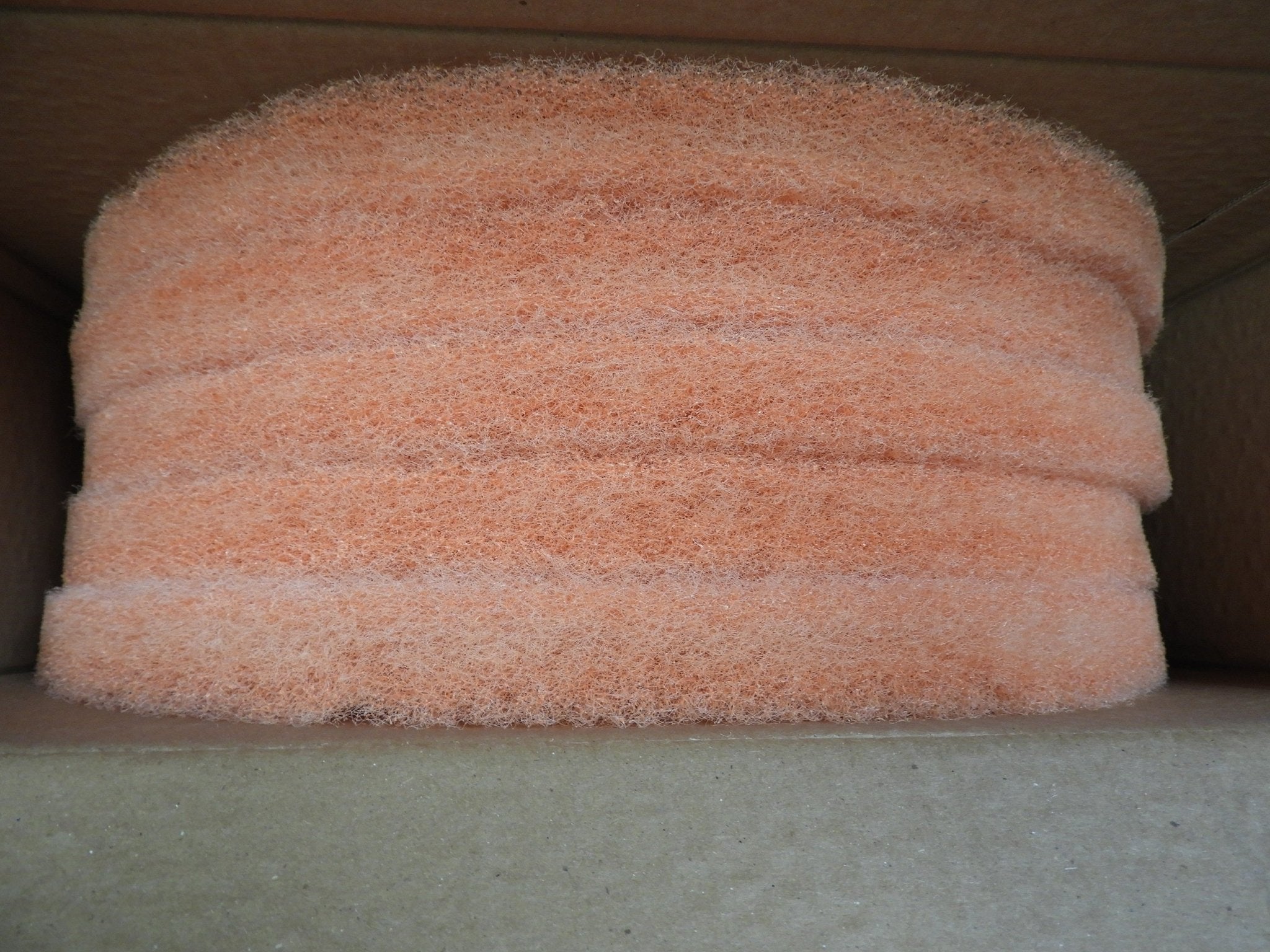 New Scrubble by ACS 45 - 16 16" Peach Burnishing Floor Pad 5 Pad/Case - Falcon Restaurant Supply - 4