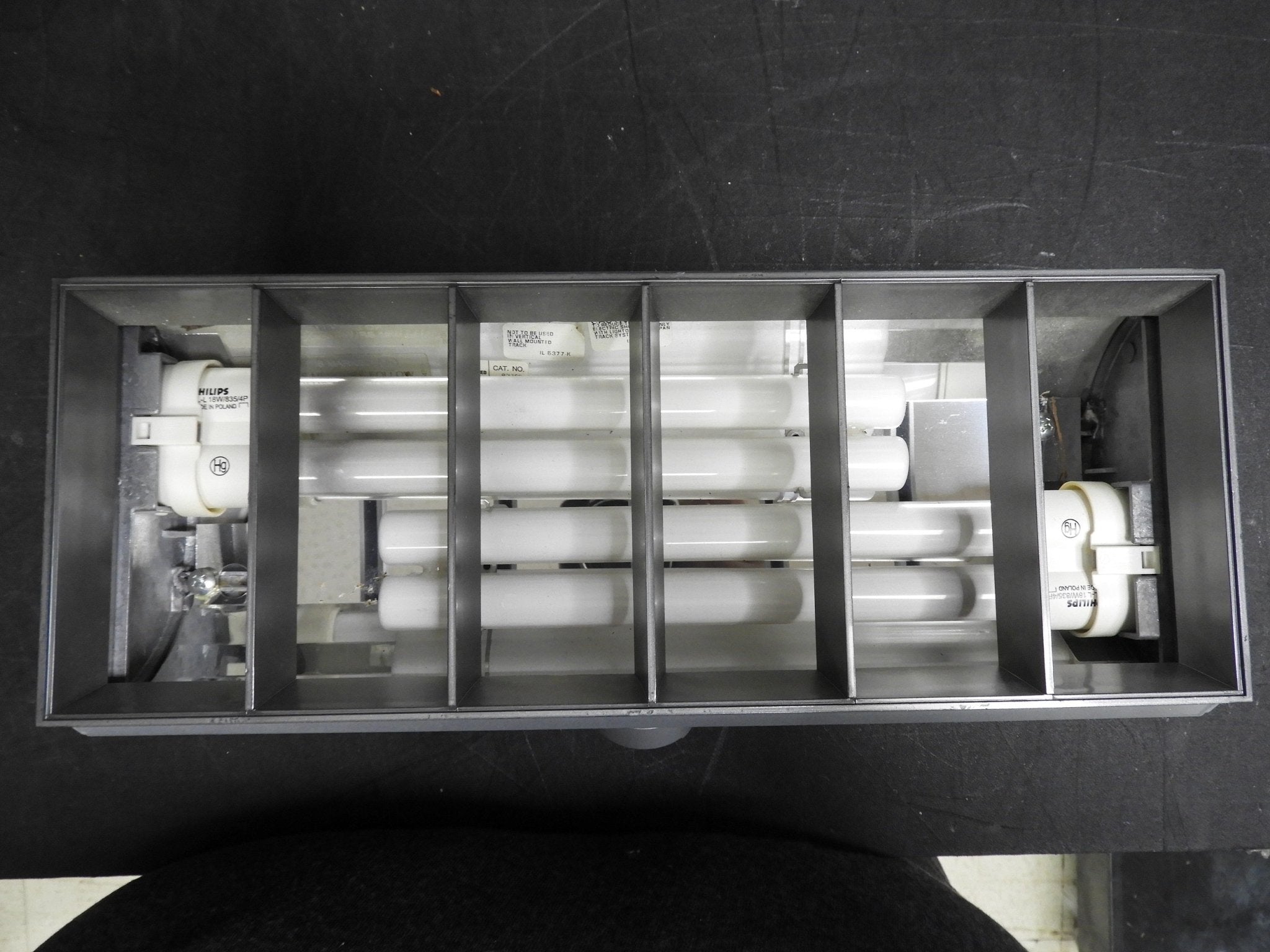 Used Lightolier 8276E Gray Track Florescent Light with Bulbs - Falcon Restaurant Supply - 1