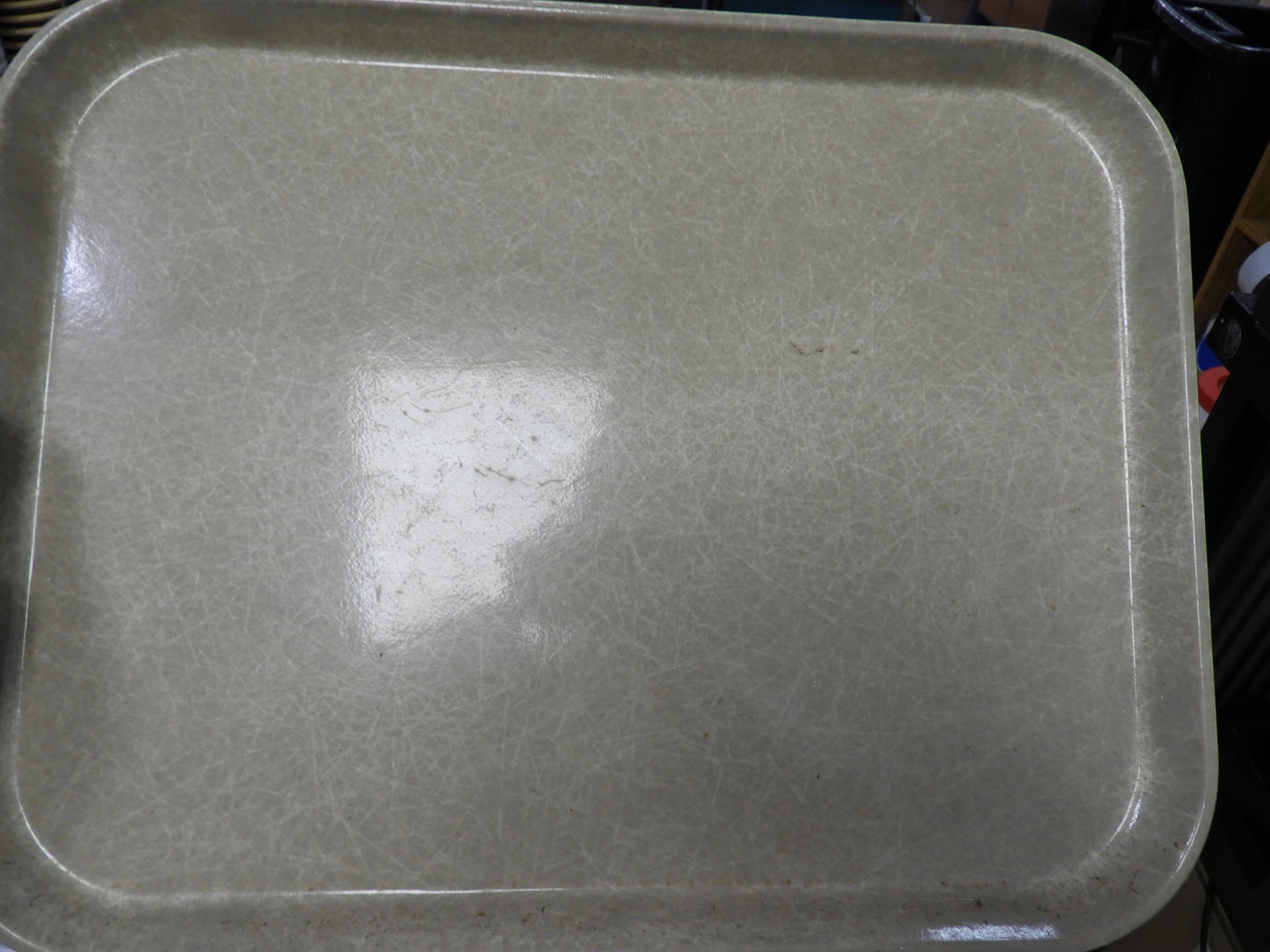 Used Cambro 1418148 14" x 18" Rectangular Plastic Serving Tray Fiberglass Camtray