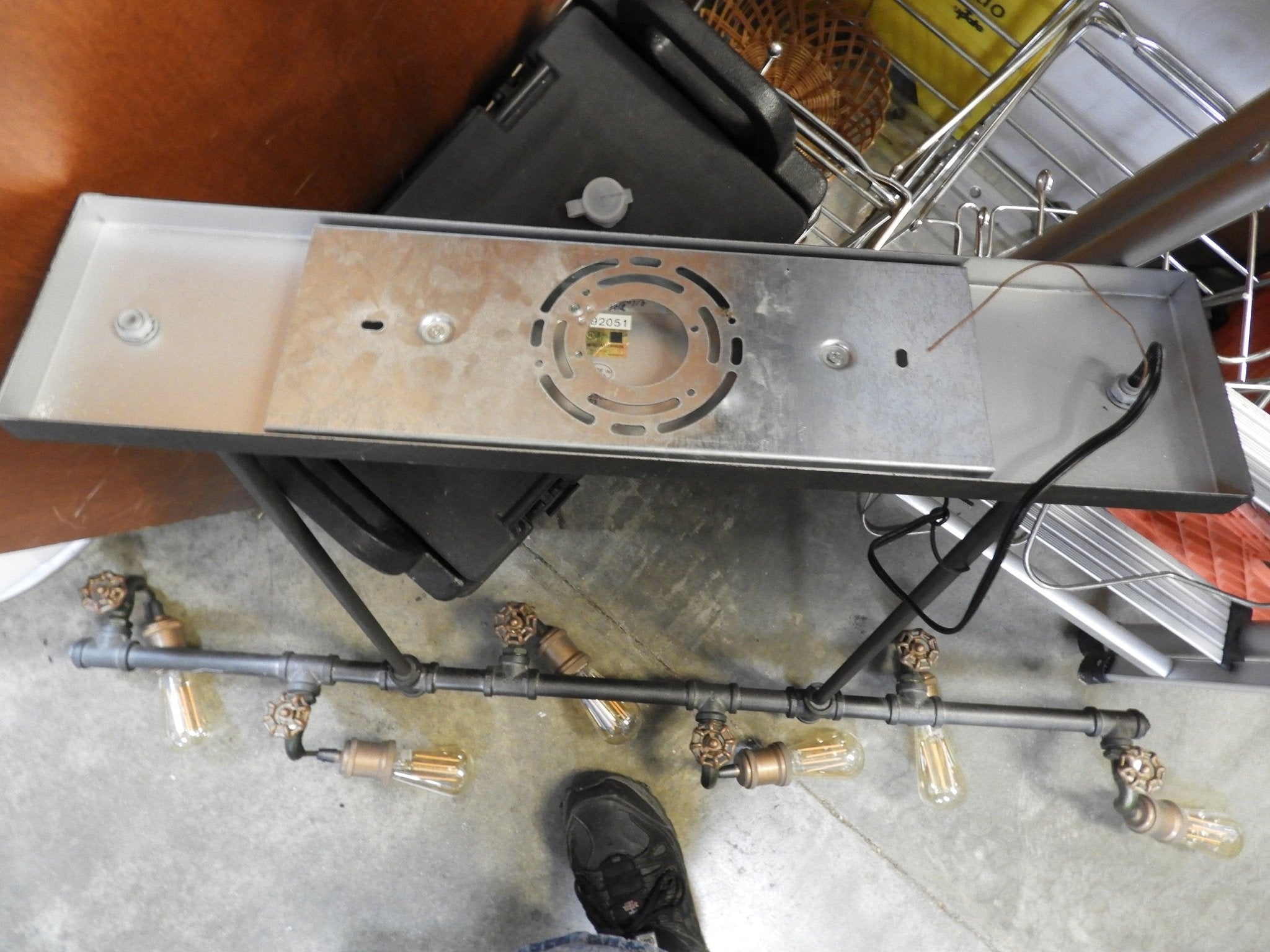 Used Steampunk Industrial Water Pipe and Spigot 6 LED Ceiling Light - Falcon Restaurant Supply - 2