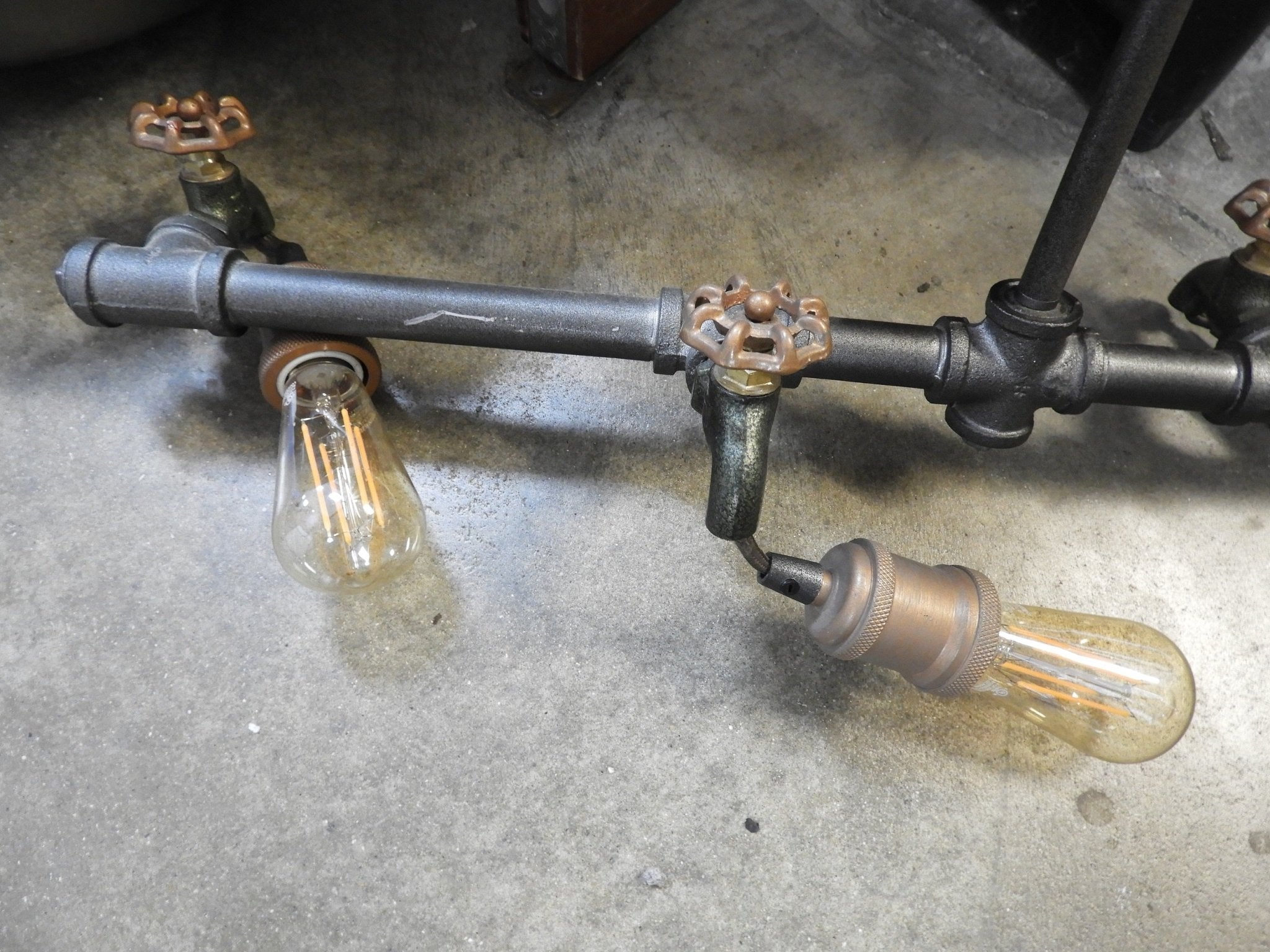 Used Steampunk Industrial Water Pipe and Spigot 6 LED Ceiling Light - Falcon Restaurant Supply - 3