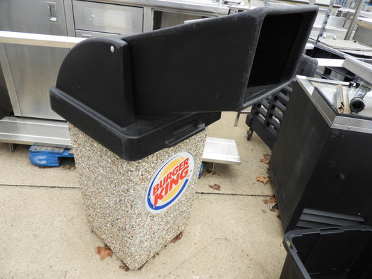 Drive Thru Exposed Aggregate Trash Receptacle with Drive Thru Lid