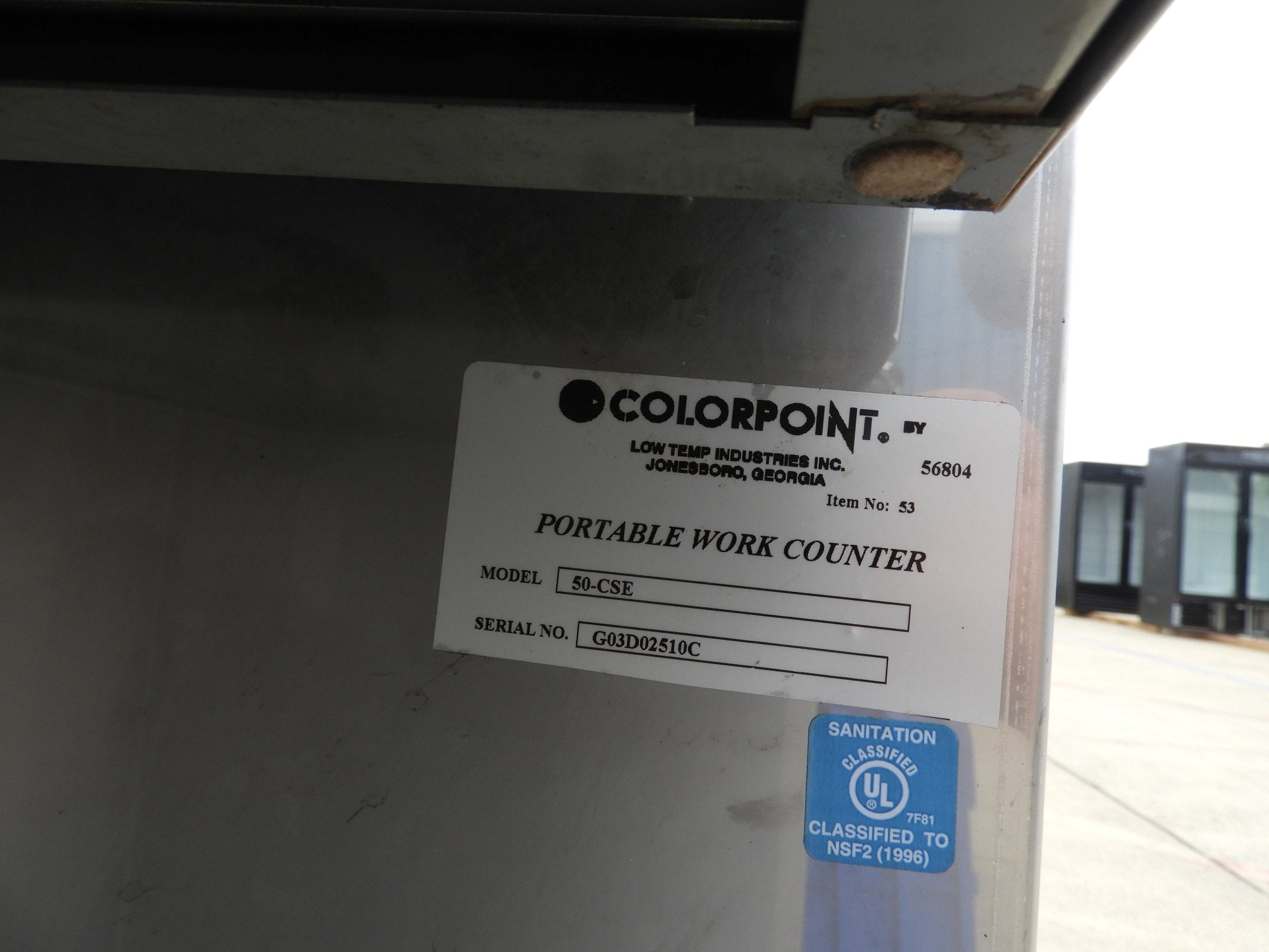 Used Colorpoint Portable Stainless Steel Work Counter 50 - CSE - SS41 - Falcon Restaurant Supply - 6