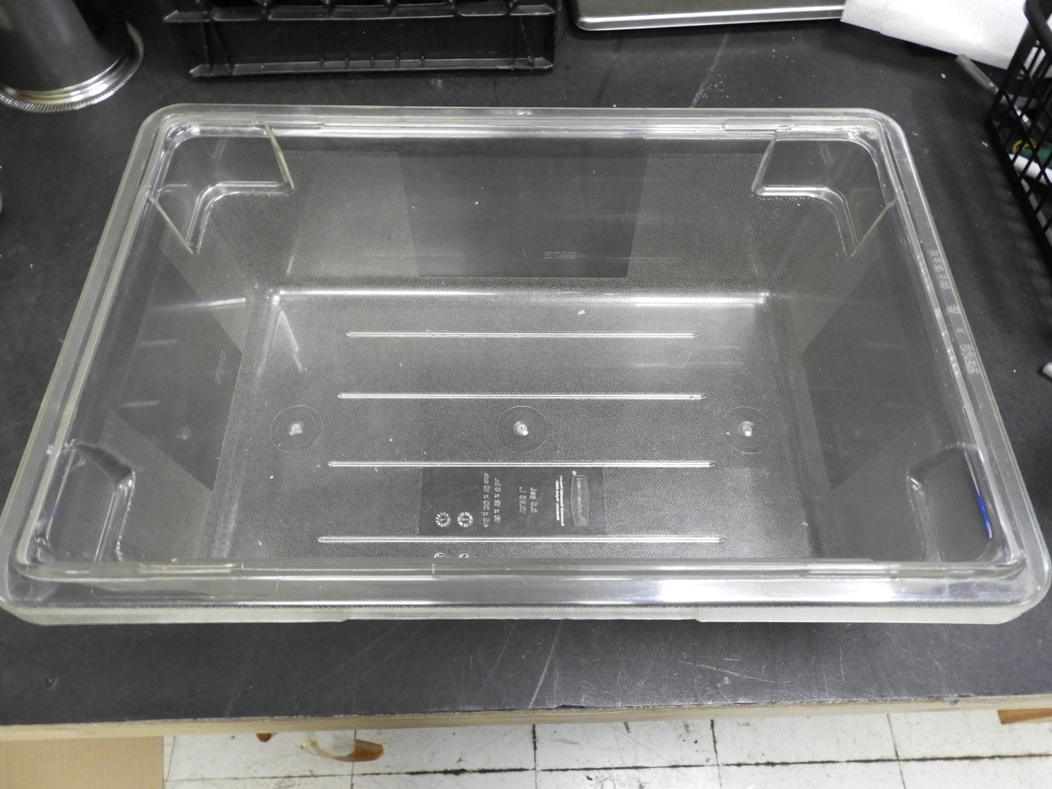 Used Rubbermaid Clear Polycarbonate Food Storage Box 18" x 12" x 6 - 3.5 Gallons - Falcon Restaurant Supply - 2