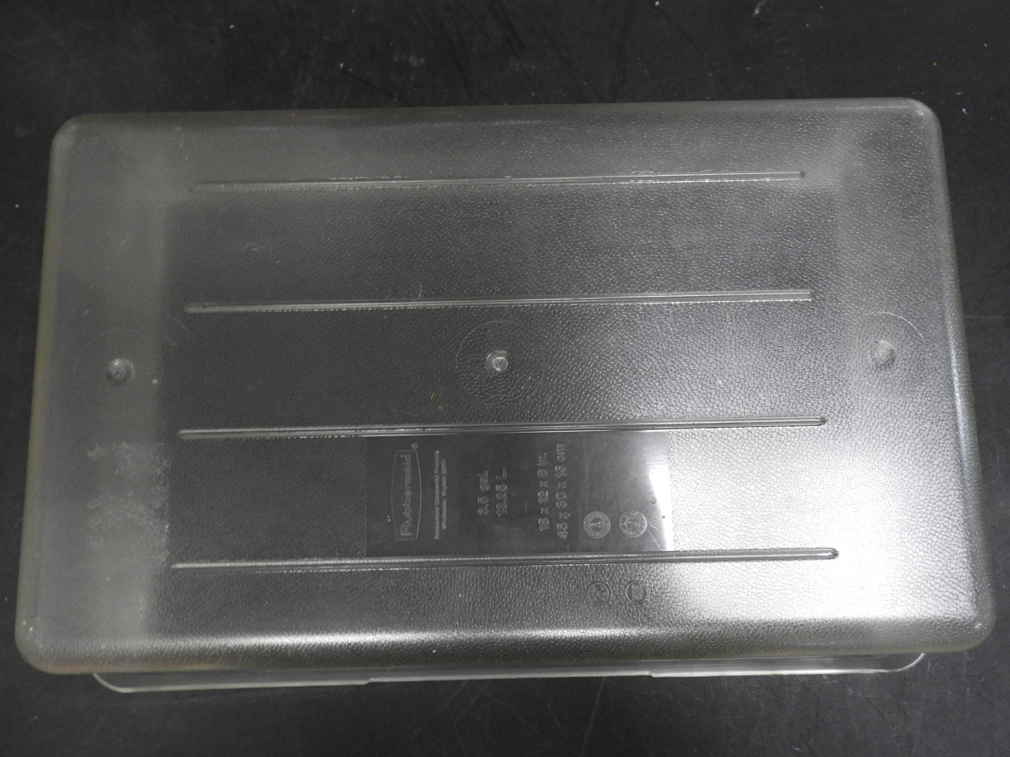 Used Rubbermaid Clear Polycarbonate Food Storage Box 18" x 12" x 6 - 3.5 Gallons - Falcon Restaurant Supply - 4