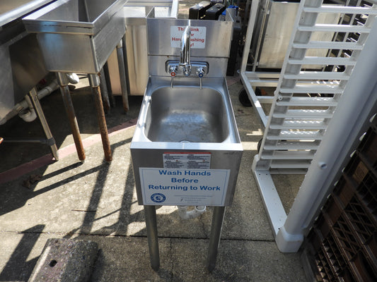 Used Small Stainless Steel Hand Washing Sink with Faucet - SS35