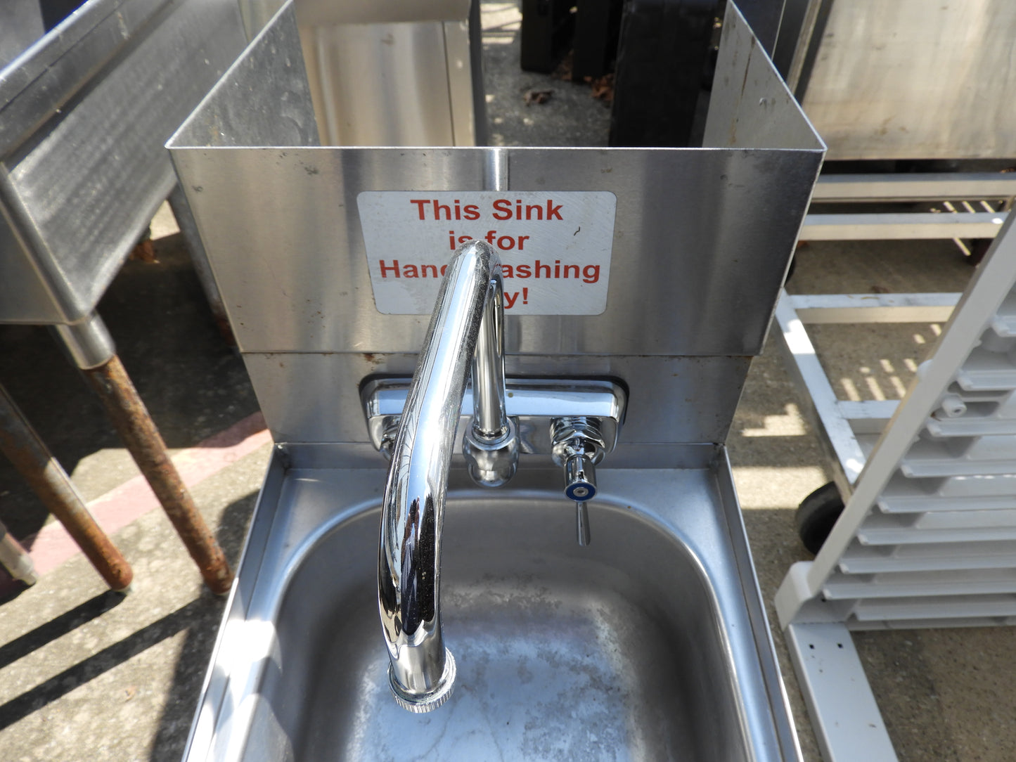 Used Small Stainless Steel Hand Washing Sink with Faucet - SS35