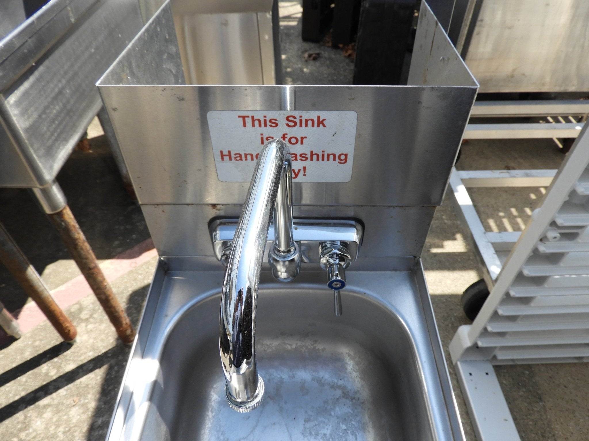 Used Small Stainless Steel Hand Washing Sink with Faucet - SS35 - Falcon Restaurant Supply - 2