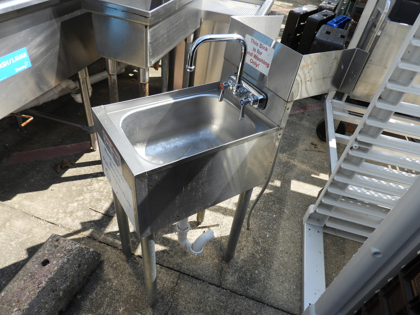 Used Small Stainless Steel Hand Washing Sink with Faucet - SS35