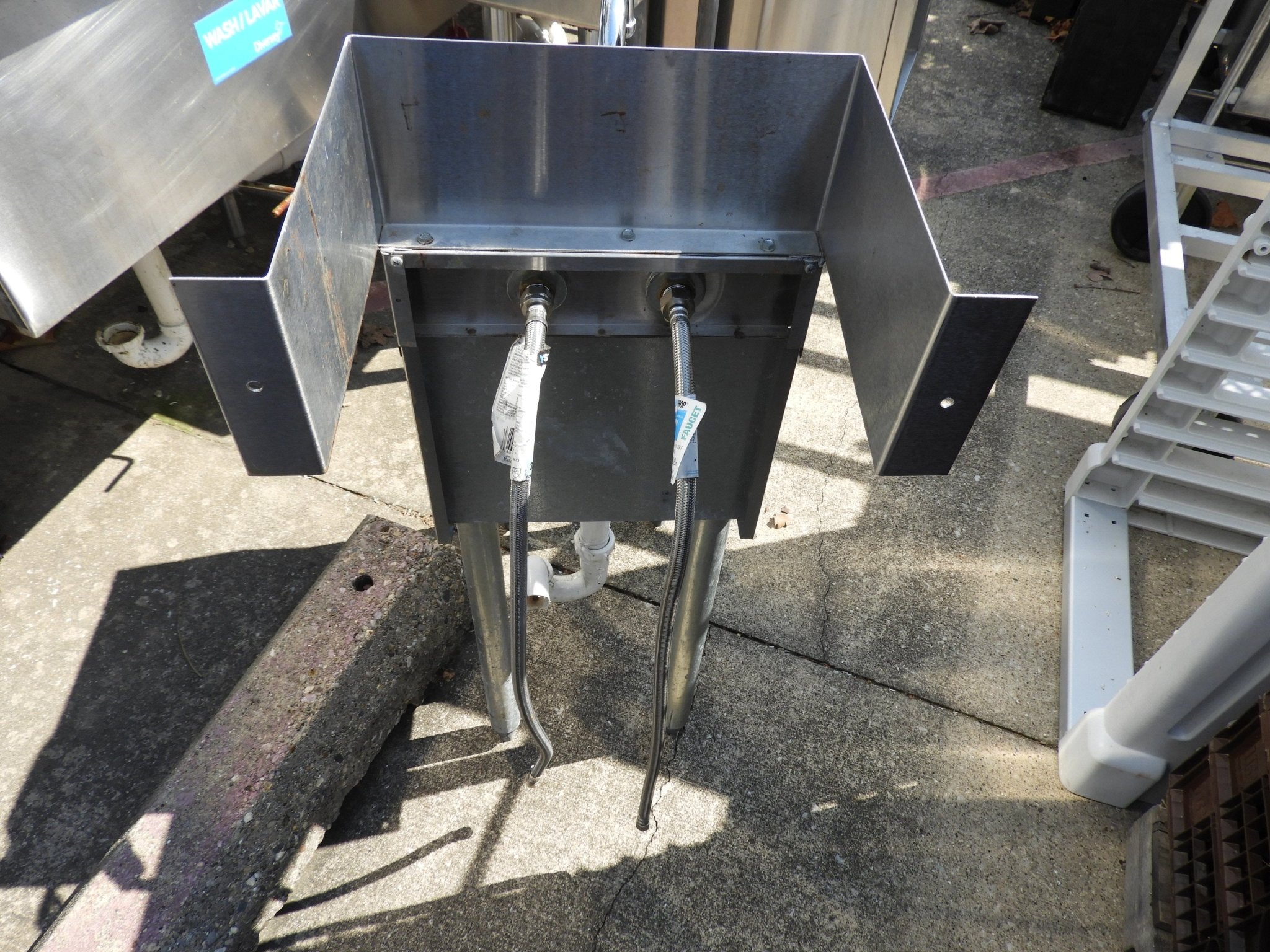Used Small Stainless Steel Hand Washing Sink with Faucet - SS35 - Falcon Restaurant Supply - 5