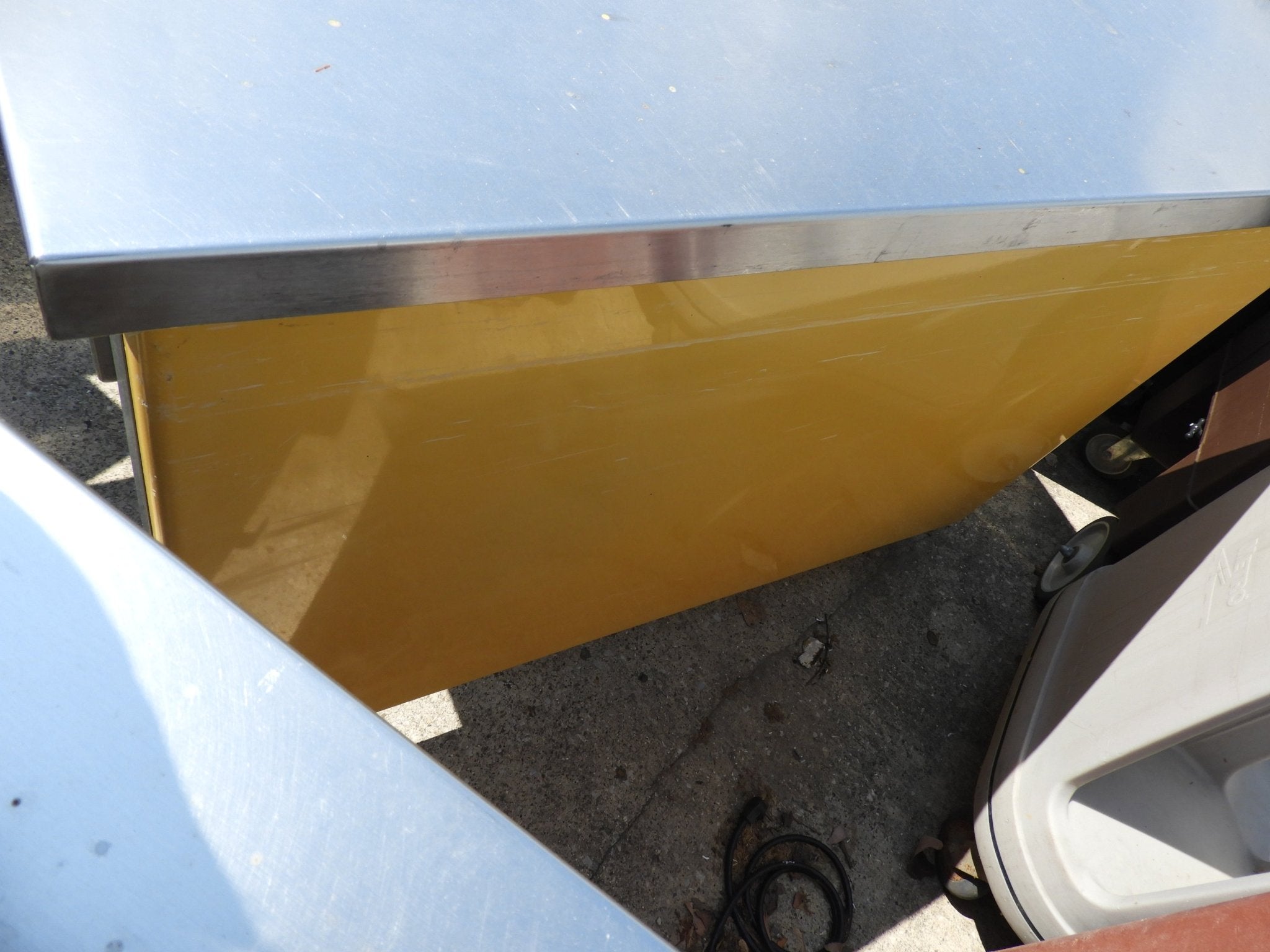 Used Colorpoint Stainless Steel Portable Work Station with Foldable Shelf - SS45 - Falcon Restaurant Supply - 4