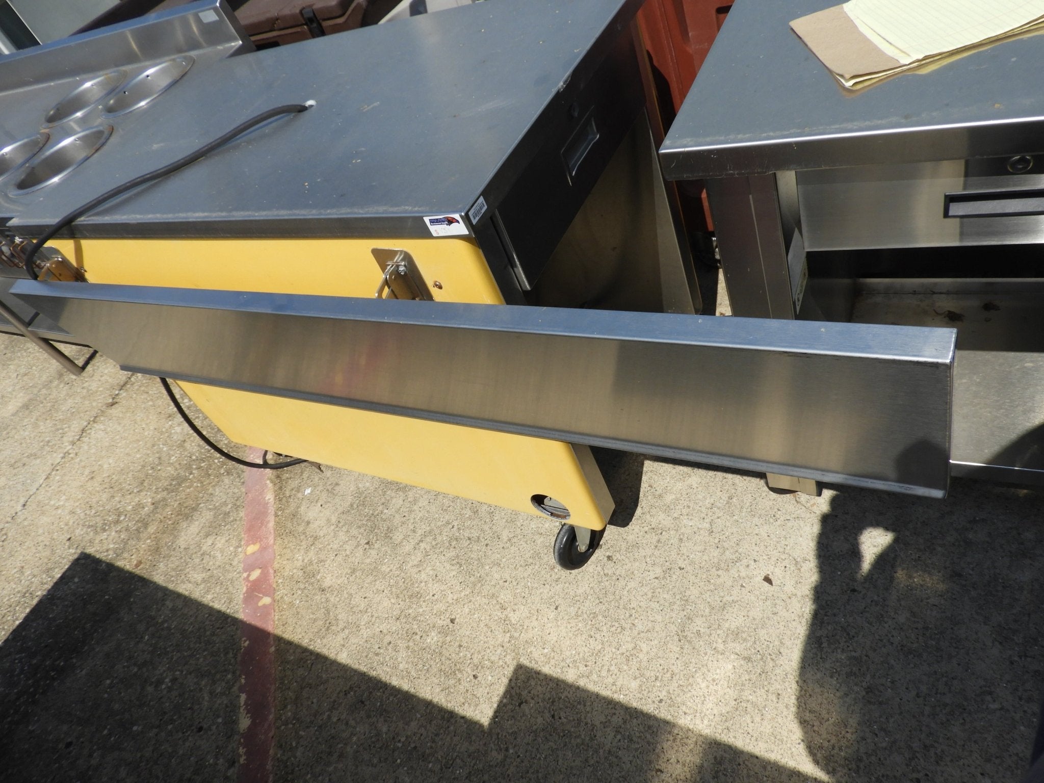 Used Colorpoint Stainless Steel Portable Work Station with Foldable Shelf - SS45 - Falcon Restaurant Supply - 5