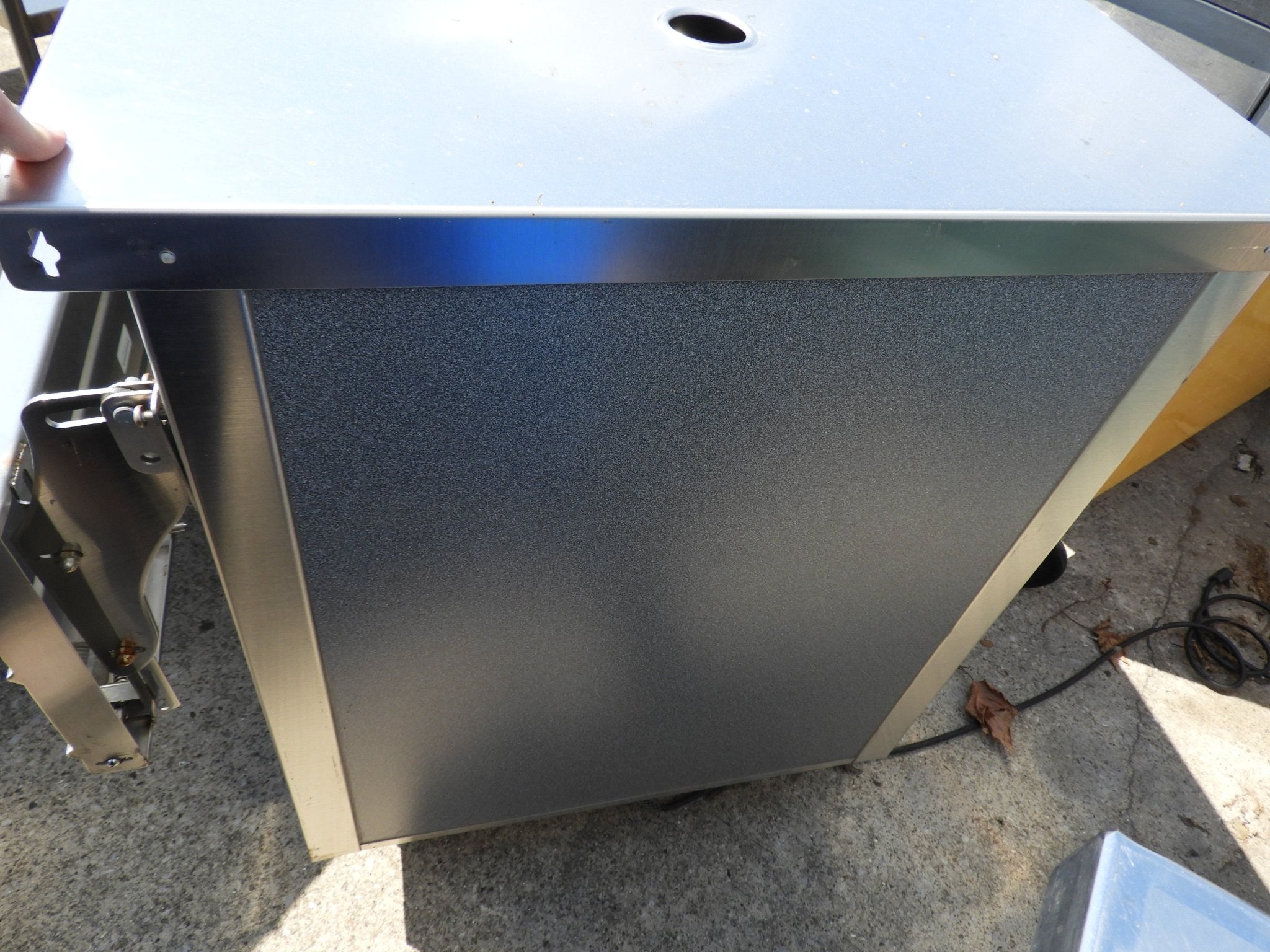 Used Shelleysteel Stainless Steel Portable Work Station with Folding Shelf - SS47 - Falcon Restaurant Supply - 4