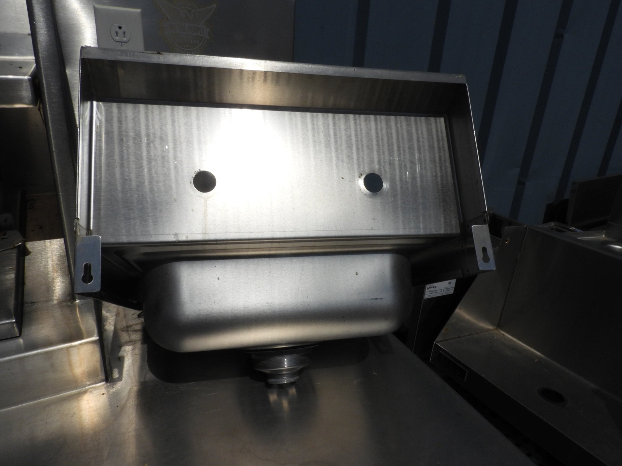 Used Small Stainless Steel Wall Mounted Hand Washing Sink - SS34 - Falcon Restaurant Supply - 3