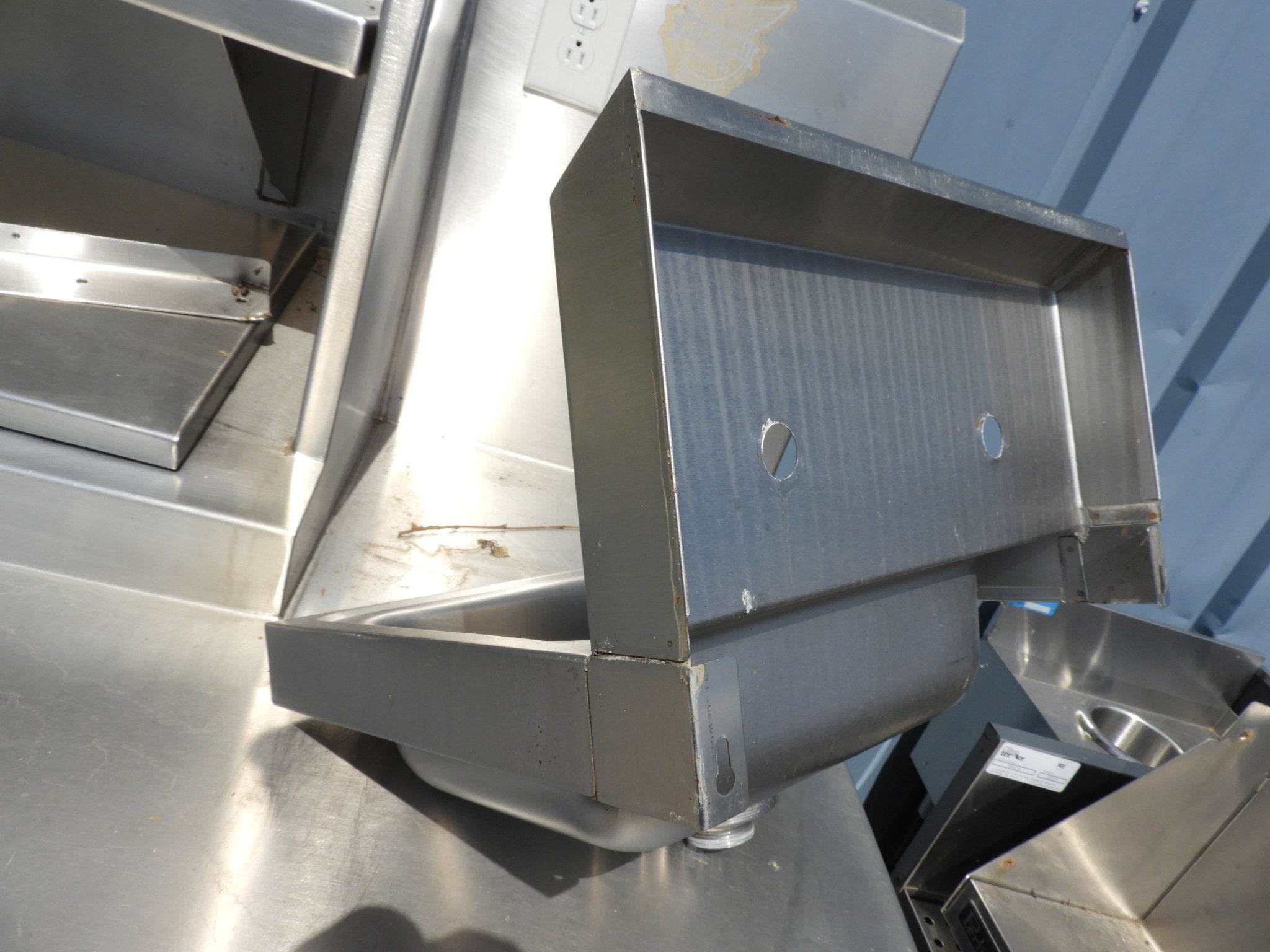 Used Small Stainless Steel Wall Mounted Hand Washing Sink - SS34 - Falcon Restaurant Supply - 5