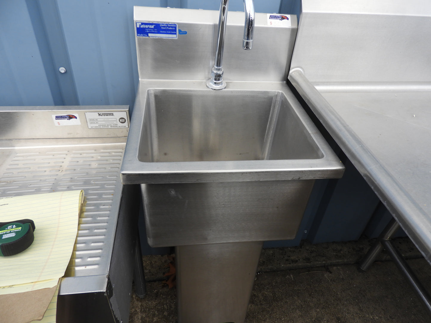 Used Stainless Steel Touchless Hand Washing Sink with Foot Valve and Faucet - SS33